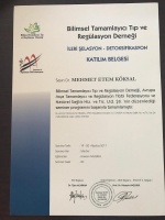 Nöralterapi –İleri şelasyon – detoksifikasyon katılım belgesi (Bilimsel Tamamlayıcı Tıp ve Regulasyon Derneği)