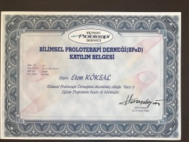 Proloterapi Mezuniyet Sertifikası (Bilimsel Proloterapi Derneği)