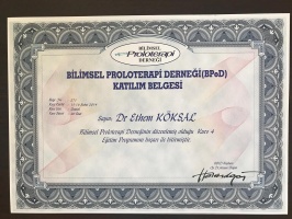 Proloterapi Mezuniyet Sertifikası (Bilimsel Proloterapi Derneği)