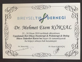 Uygulamalı ileri düzey Ozonterapi-Proloterapi-Otolog hücre Tedavileri Kursu (Bireysel Tıp derneği)