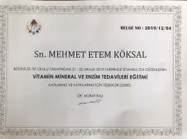 Vitamin Mineral ve Enzim Tedavileri Eğitimi